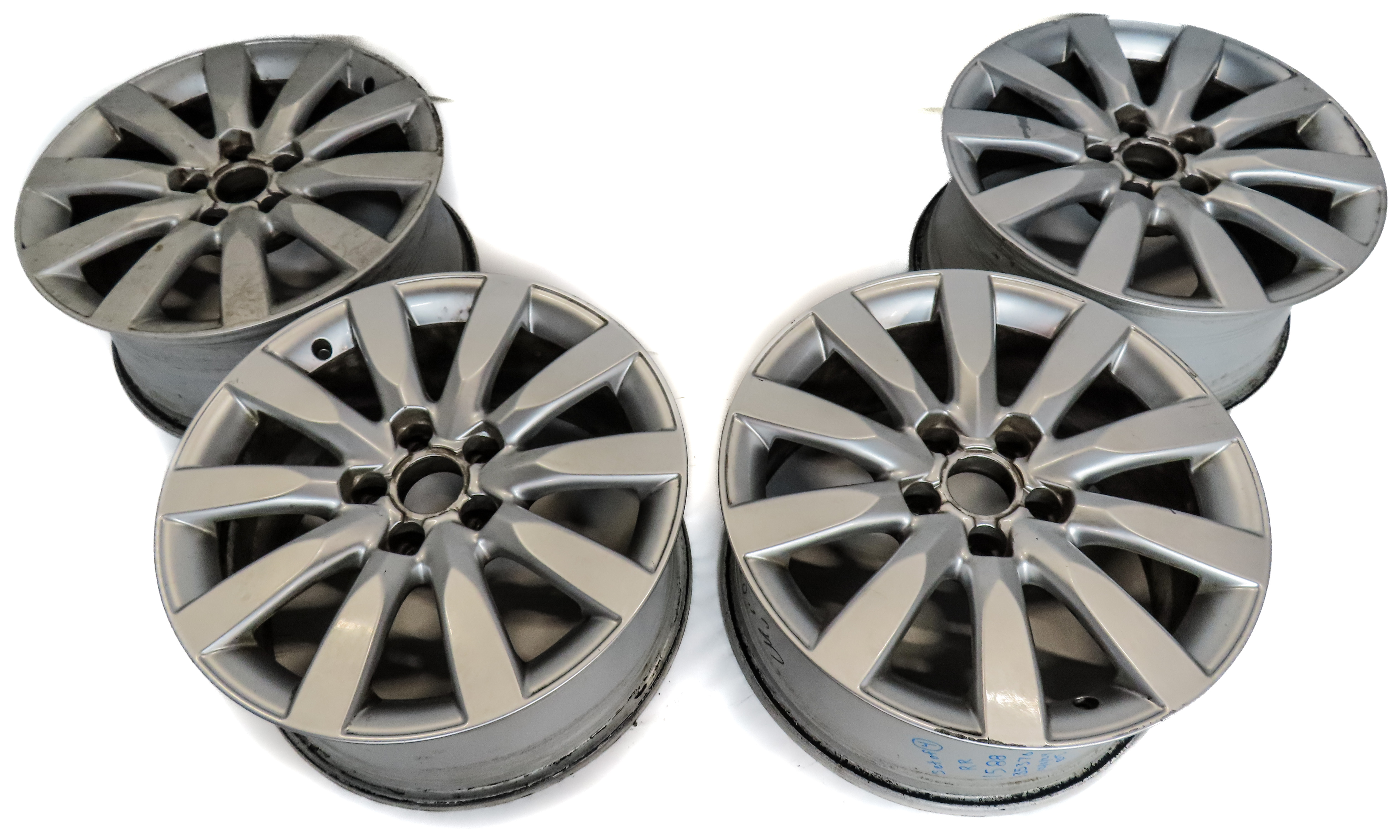 2013-2016 AUDI A4 (B8 8K) 17x8 ALUMINUM ALLOY 10-SPOKE WHEEL RIM SET/4 — exact item pictured